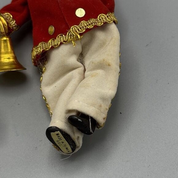 Vtg Lot of 3 Bisque French Horn Musicians Soldiers Christmas Ornaments Taiwan 5" - Picture 3 of 6
